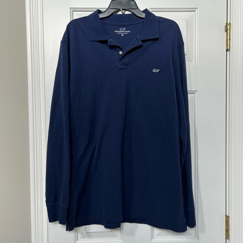 Vineyard Vines Navy Long Sleeve Polo Shirt size XL